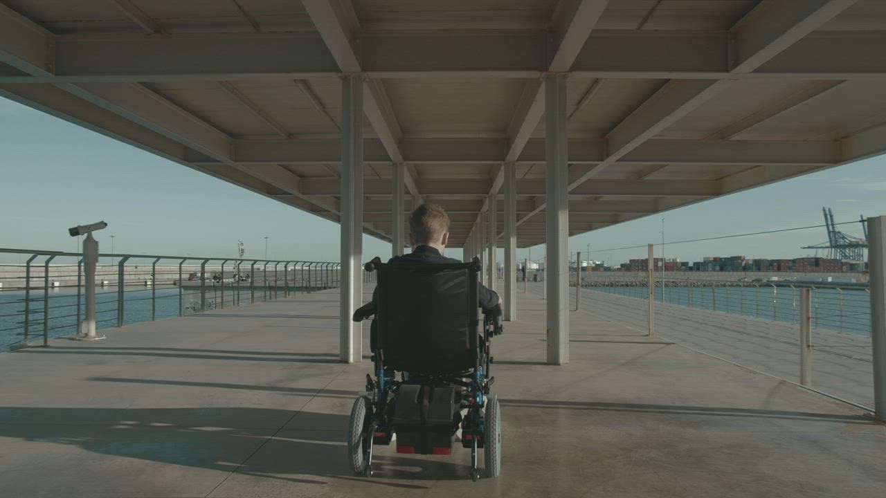 A person enjoying the freedom to get out and about